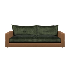 Alexander & James Quinn Leather & Fabric Mix 4 Seater Sofa (Split)