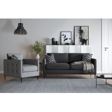 Wales Fabric Side-Buttoned 3 Seater Sofa