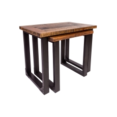 Boston Reclaimed Wood Industrial Nest of Tables