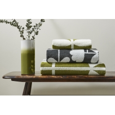 Orla Kiely Cut Stem Moss / Charcoal Towels
