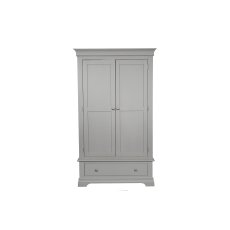 Providence Painted Grey Double Wardrobe with Storage Drawer