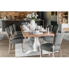 Classic Farmhouse 2.2 to 2.7m Extending Dining Table Soft White