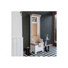 Classic Farmhouse Hallway Coat Stand Soft White