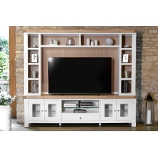 Classic Farmhouse Extra Large TV Storage Combination Unit (Top + Base) Soft White