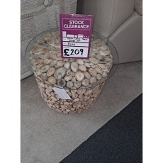 Ex-Display Plymouth - Drum Lamp Table with Glass Top