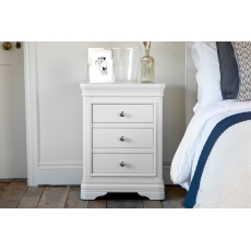 Chateau Warm White Large 3 Drawer Bedside Table