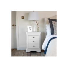 Chateau Warm White Large 3 Drawer Bedside Table