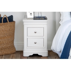 Chateau Warm White Small 2 Drawer Bedside Table