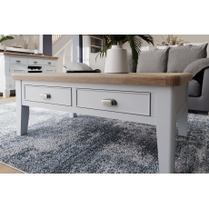 Smoked Oak Painted Grey Large Coffee Table