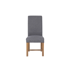 Scroll Back Fabric Dining Chair in Grey