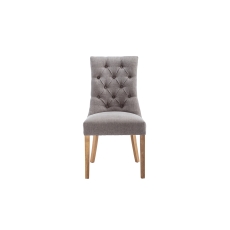 Curved Button Back Dining Chair in Grey