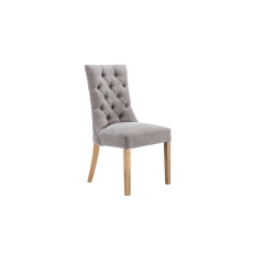 Curved Button Back Dining Chair in Grey
