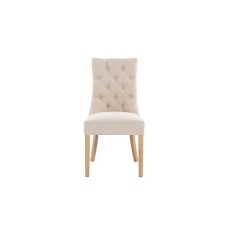 Curved Button Back Dining Chair in Natural