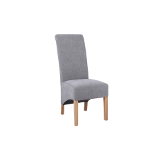 Scroll Back Dining Chair in Grey