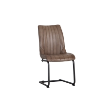 Leather & iron Traditional Dining Chair in Brown
