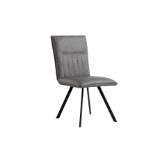 Vertical Stitched Dining Chair in Grey PU Leather