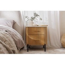 Reed Mango Wood & Marble 2 Drawer Bedside Table Reed Mango Wood & Marble 2 Drawer Bedside Table