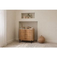 Reed Mango Wood & Marble 3 Drawer Chest of Drawers