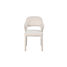 Rex Fully Upholstered Boucle Dining Chair with Curved Back