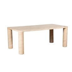 Ida Travertine Stone 150cm Dining Table with Cylindrical Legs