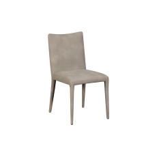 Lucas Fully Upholstered PU Leather Dining Chair in Misty Grey (Pair)