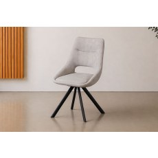 Paige Soft Cotton Dining Chair in Light Grey (Pair)
