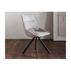 Paige Soft Cotton Dining Chair in Light Grey (Pair) Light Grey