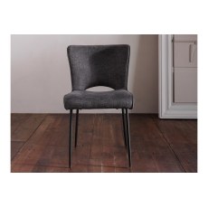 Maya Linen Dining Chair in Dark Grey (Pair)