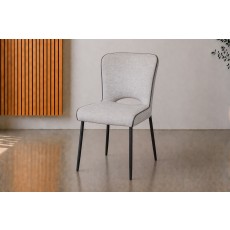 Maya Linen Dining Chair in Light Grey (Pair)