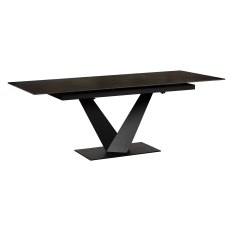 Sintered Stone V-Shape 160-205cm Extending Dining Table in Black