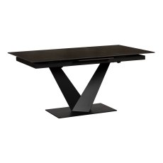 Sintered Stone V-Shape 160-205cm Extending Dining Table in Black