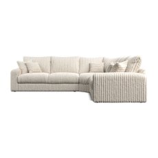 Chunky Cord Cream Left Hand Facing Large Corner Sofa Group