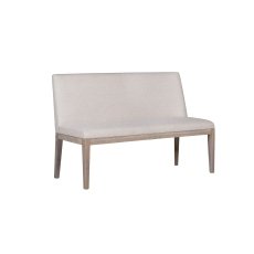Feltz Smoked Oak and Fabric Short Dining Bench in Natural