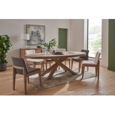 Feltz Smoked Oak 190cm Oval Dining Table Set with 6 Chairs