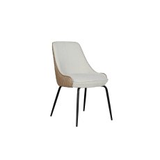 Sadie Biscuit Dining Chair with Fabric Seat and Diamond Leather Back