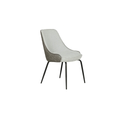 Sadie Grey Dining Chair with Fabric Seat and Diamond Leather Back