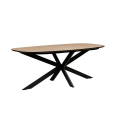 Sadie Industrial 200cm Dining Table in Oak Finish