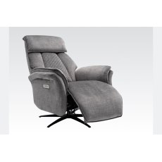 Evo Soft Touch Fabric 360 Swivel Dual Motor Electric Recliner Chair in Grey Evo Soft Touch Fabric 360 Swivel Dual Motor Electric Recliner Chair in Grey