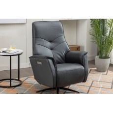 Nico Leather 360 Swivel Dual Motor Electric Recliner Chair in Anthracite Grey Nico Leather 360 Swivel Dual Motor Electric Recliner Chair in Anthracite Grey
