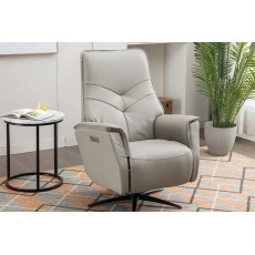 Nico Leather 360 Swivel Dual Motor Electric Recliner Chair in Moon Grey Nico Leather 360 Swivel Dual Motor Electric Recliner Chair in Moon Grey