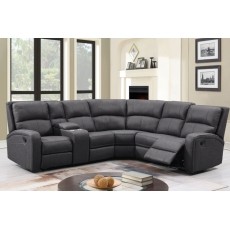 Silva Soft Touch Fabric Recliner Corner Sofa with Console Storage and Cup Holders Silva Soft Touch Fabric Recliner Corner Sofa with Console Storage and Cup Holders
