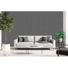 Pack of 2 - Light Grey Decorative Acoustic Slat Wall Panel - 2400mm x 600mm