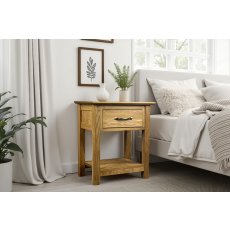 Moda Solid Oak 1 Drawer Night Stand Table