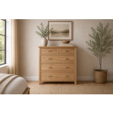 Devon Solid Oak 3 + 2 Chest of Drawers