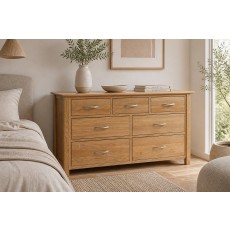Devon Solid Oak 3 Over 4 Chest of Drawers