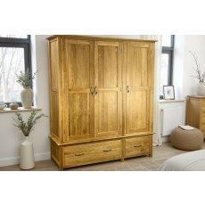 Moda Solid Oak Triple Wardrobe