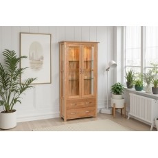 Moda 100% Solid Oak Glass Display Cabinet