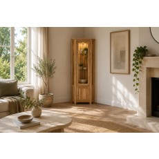 Devon 100% Solid Oak Corner Display Cabinet