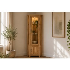 Devon 100% Solid Oak Corner Display Cabinet