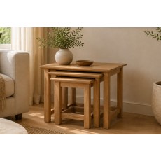 Devon 100% Solid Oak Nest Of Tables Devon 100% Solid Oak Nest Of Tables